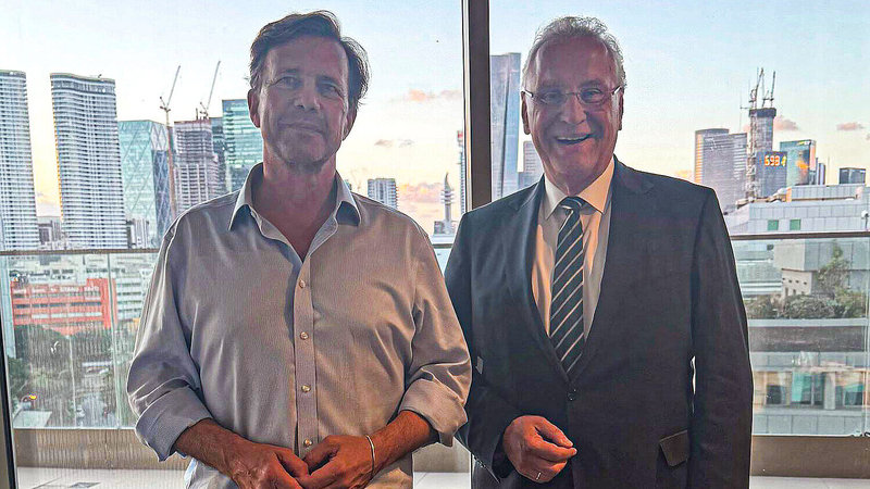 Mittwoch, 3. September 2025; Innenminister Joachim Herrmann im intensiven Austausch mit Botschafter Steffen Seibert über Situation in Israel, am Gaza-Streifen und über die politische Lage in Nahost.