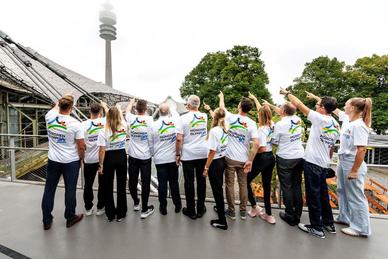 Mittwoch, 10. September 2025; "Sportler-stimmen für Olympia" - Sportminister Joachim Herrmann, BLSV-Präsident Jörg Ammon und Spitzensportlerinnen und -sportler unterstützen gemeinsam Bewerbung der Landeshauptstadt um Olympische und Paralympische Spiele in München: "Olympia bringt Aufbruchsstimmung, stärkt das Wir-Gefühl und ist in jeder Hinsicht eine Riesenchance"