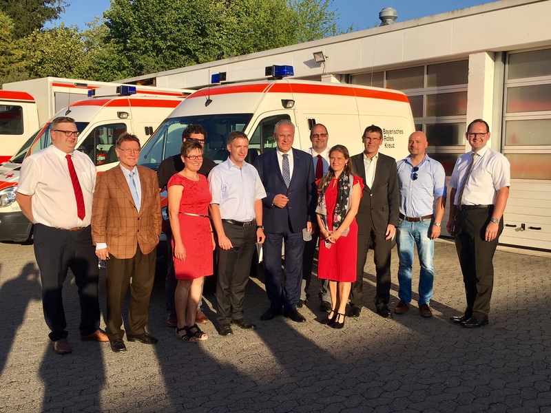 Mittwoch, 12. September 2018, Karlstadt; Innenminister Joachim Herrmann besucht gemeinsam mit Landtagskollegen Schwab die BRK-Rettungswache in Karlstadt.
Foto: privat