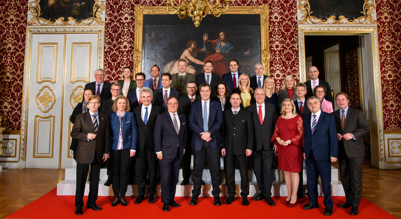 Dienstag, 12. M�rz 2019: Innenminister Joachim Herrmann nimmt an der gemeinsamen Kabinettsitzung der Nordrhein-Westf�lischen Landesregierung und der Bayerischen Staatsregierung in der M�nchner Residenz teil.
Foto: Bayerische Staatskanzlei