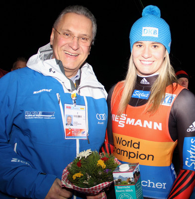 Herzlichen Gl�ckwunsch an Natalie Geisenberger zum Weltcupsieg im Rennrodeln am K�nigssee im Januar 2014