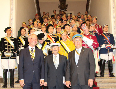 Festkommers der Katholischen Studentenverbindungen (CV, KV und UV) im bayerischen Landtag im Oktober 2014 mit dem CV-Ratsvorsitzenden Dr. Heiner Emrich und Landtagspr�sidenten Reinhold Bocklet.