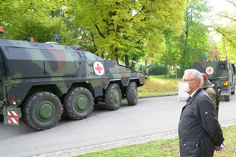 Donnerstag, 22. Oktober 2020; Die Einsatz�bung von Polizei und Bundeswehr in der G�ubodenkaserne (